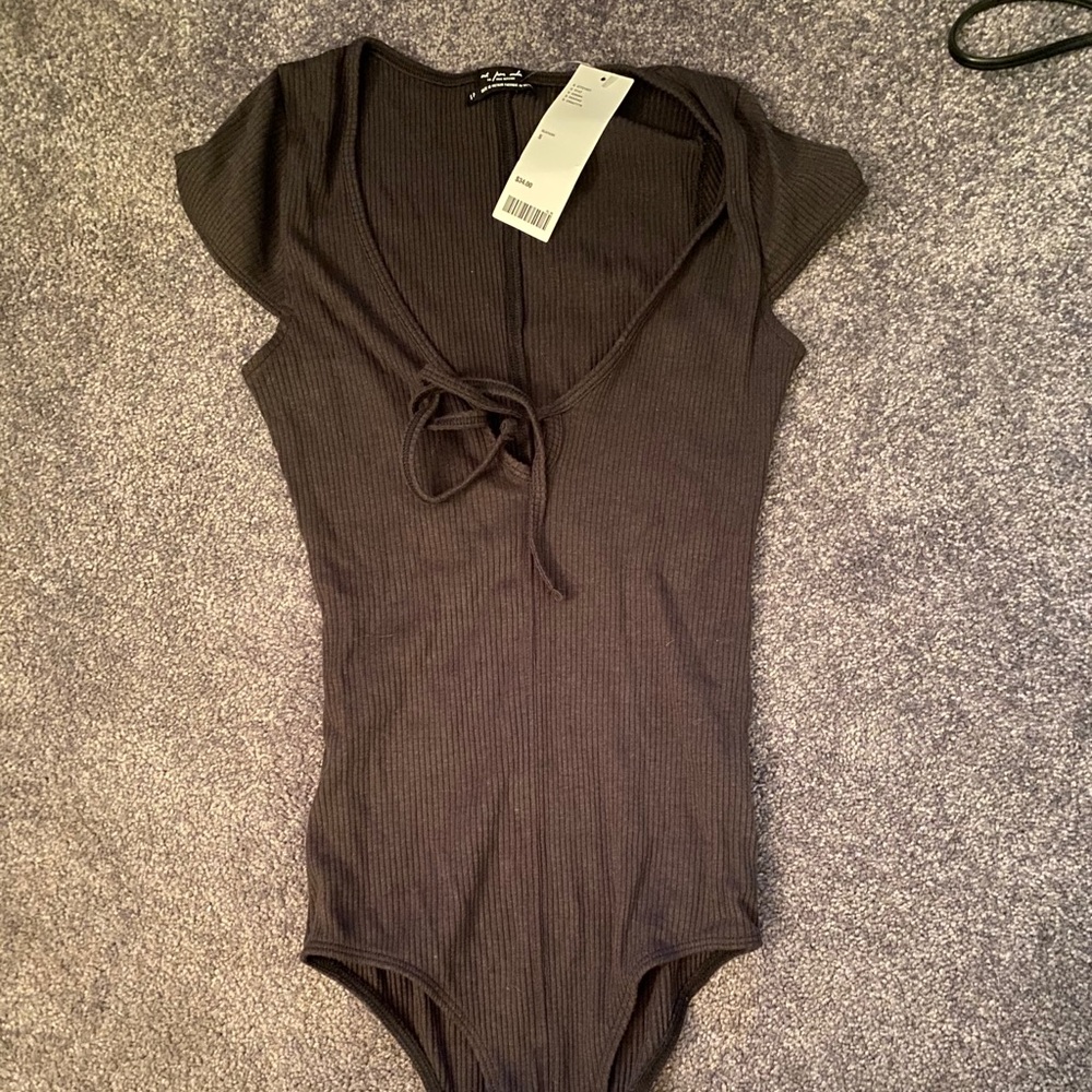 Urban Outfitters Black Tie Bodysuit
